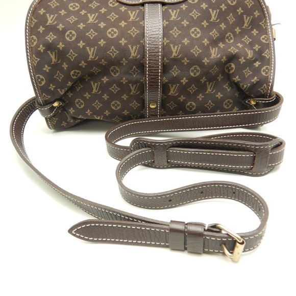 Louis Vuitton Monogram Mini Run Saumur Ebene Shoulder Bag Brown - Picture 5 of 8